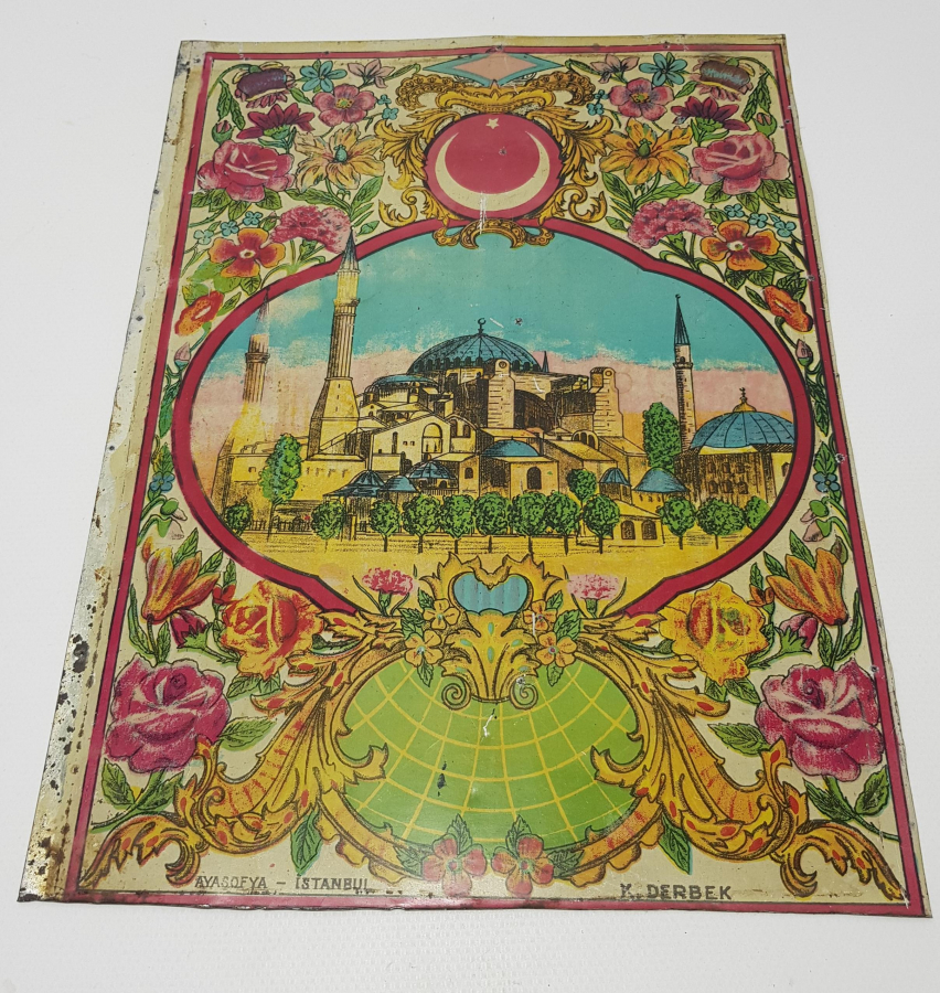 ERMENİ USTA KARNİK DERBEKYAN YAPIMI AYASOFYA CAMİİ TEMALI SANDIK ÖNÜ SÜSÜ