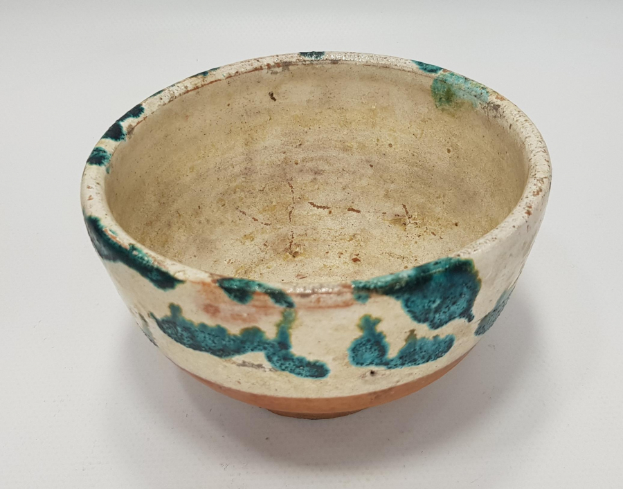 OSMANLI DÖNEMİ ÇANAKKALE İŞİ SIRLI SERAMİK KASE