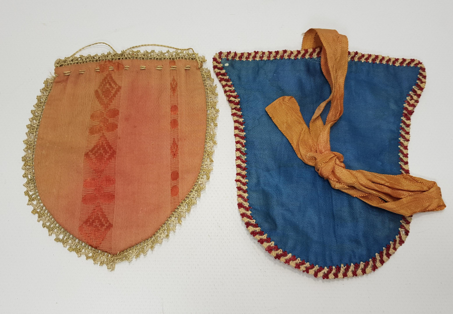 OSMANLI DÖNEMİ İKİ ADET İPEK KESE