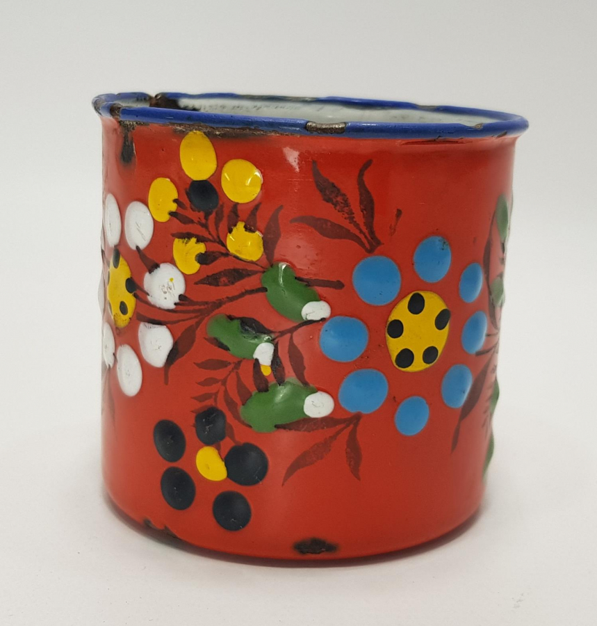 OSMANLI DÖNEMİ MİNELİ EMAYE KUPA BARDAK