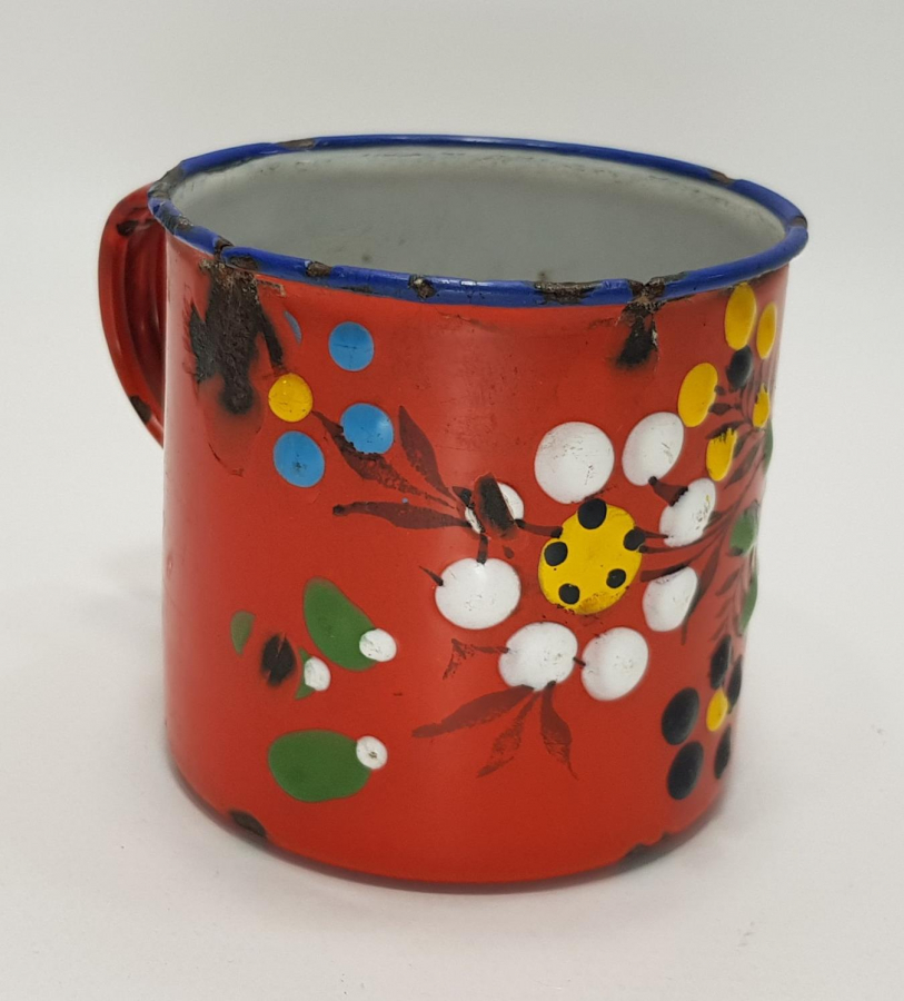 OSMANLI DÖNEMİ MİNELİ EMAYE KUPA BARDAK