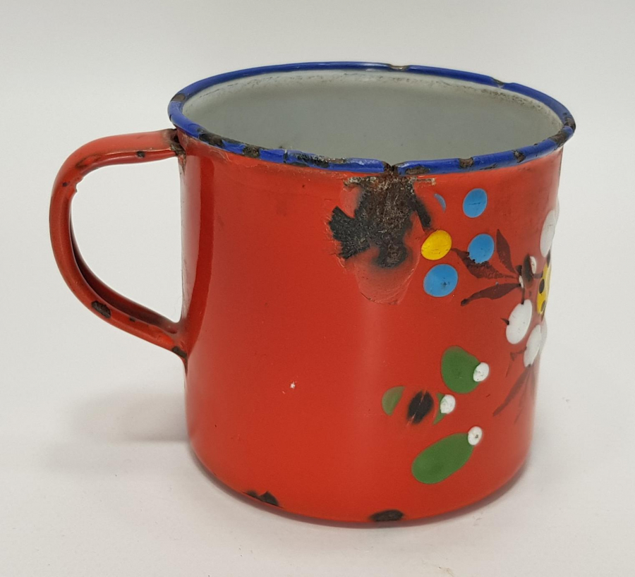 OSMANLI DÖNEMİ MİNELİ EMAYE KUPA BARDAK