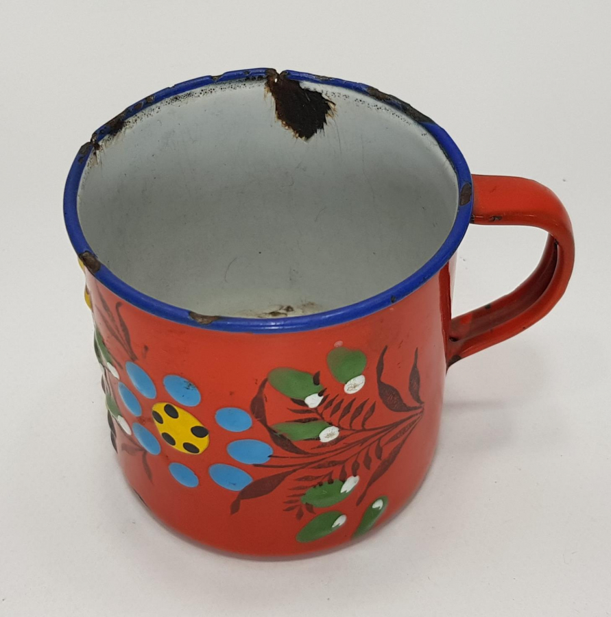 OSMANLI DÖNEMİ MİNELİ EMAYE KUPA BARDAK