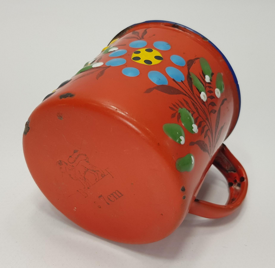 OSMANLI DÖNEMİ MİNELİ EMAYE KUPA BARDAK