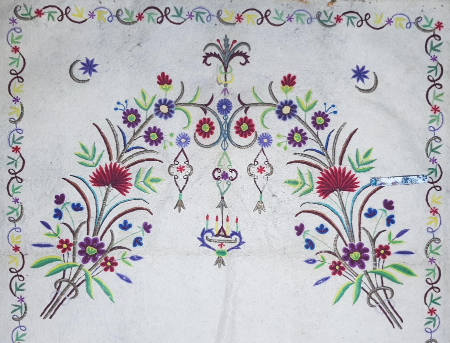 OSMANLI DÖNEMİ TEKKE İŞİ SUZANİ İŞÇİLİKLİ KEÇE SECCADE