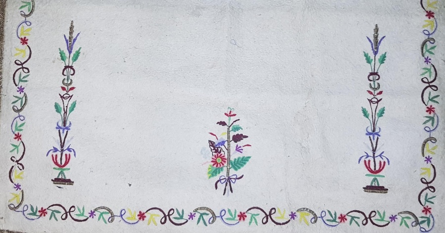 OSMANLI DÖNEMİ TEKKE İŞİ SUZANİ İŞÇİLİKLİ KEÇE SECCADE