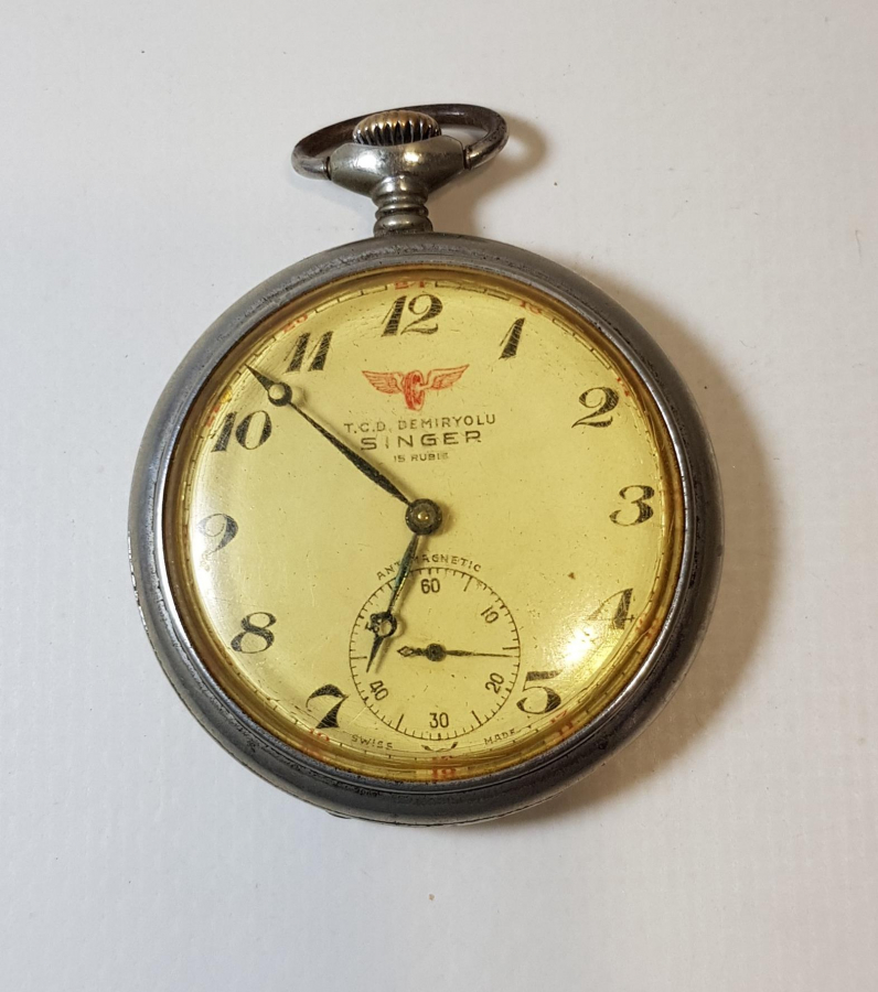 T.C.D. DEMİRYOLU SINGER MARKA CEP SAATİ