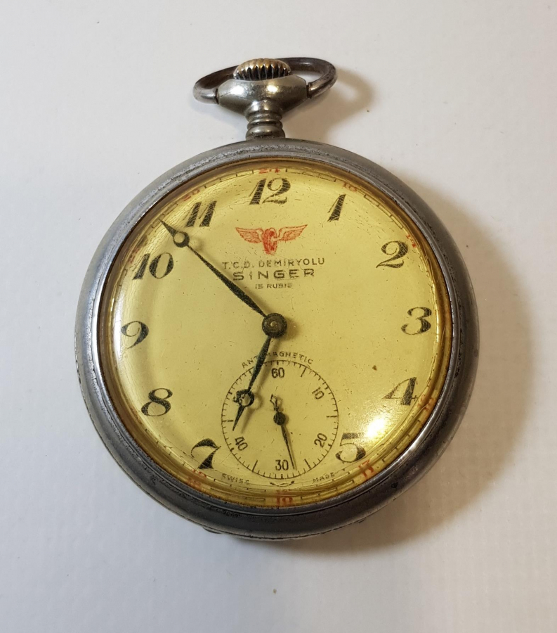 T.C.D. DEMİRYOLU SINGER MARKA CEP SAATİ