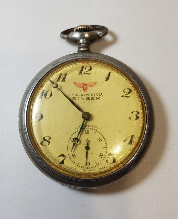 T.C.D. DEMİRYOLU SINGER MARKA CEP SAATİ