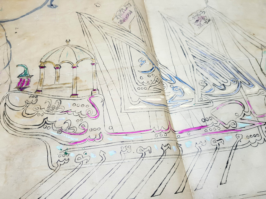 EL YAZMA AMENTÜ GEMİSİ CAM ALTI HAT LEVHA KALIBI 