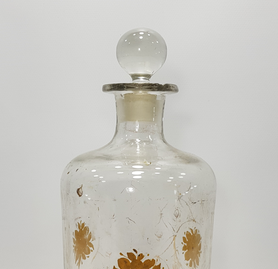 OSMANLI DÖNEMİ ALTIN VARAKLI BÜYÜK BOY ECZACI ŞİŞESİ