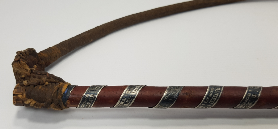 OSMANLI DÖNEMİ ÇERKES İŞİ SAVATLI GÜMÜŞ AT KAMÇISI