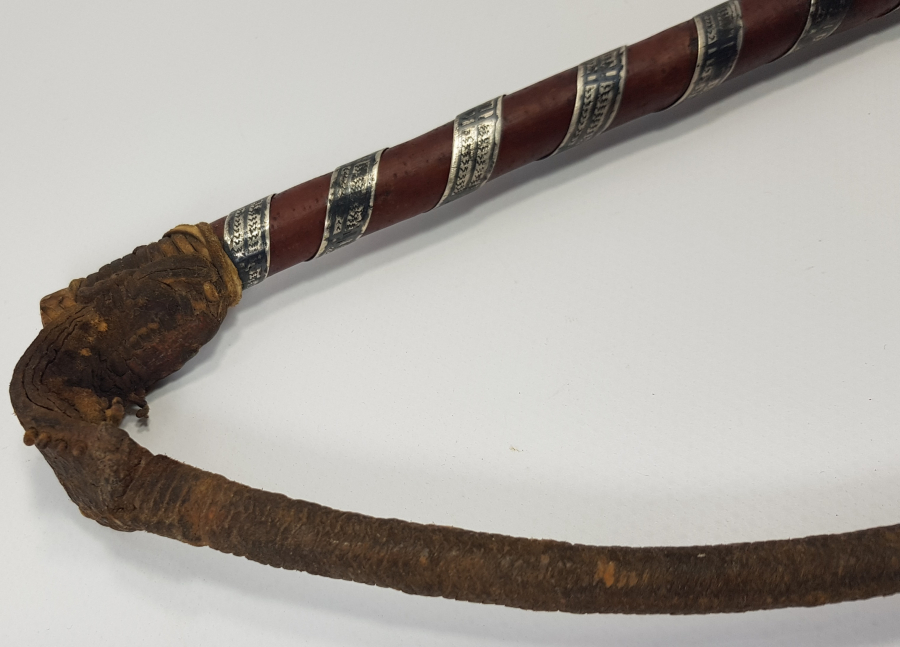 OSMANLI DÖNEMİ ÇERKES İŞİ SAVATLI GÜMÜŞ AT KAMÇISI