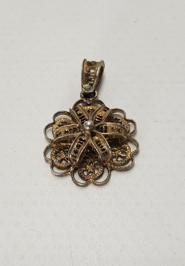 TELKARİ İŞÇİLİKLİ GÜMÜŞ KOLYE UCU