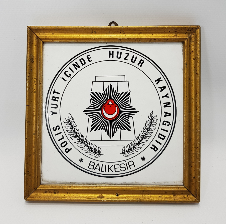 SERAMİK ÜZERİ EL BOYAMA POLİS AMBLEMİ