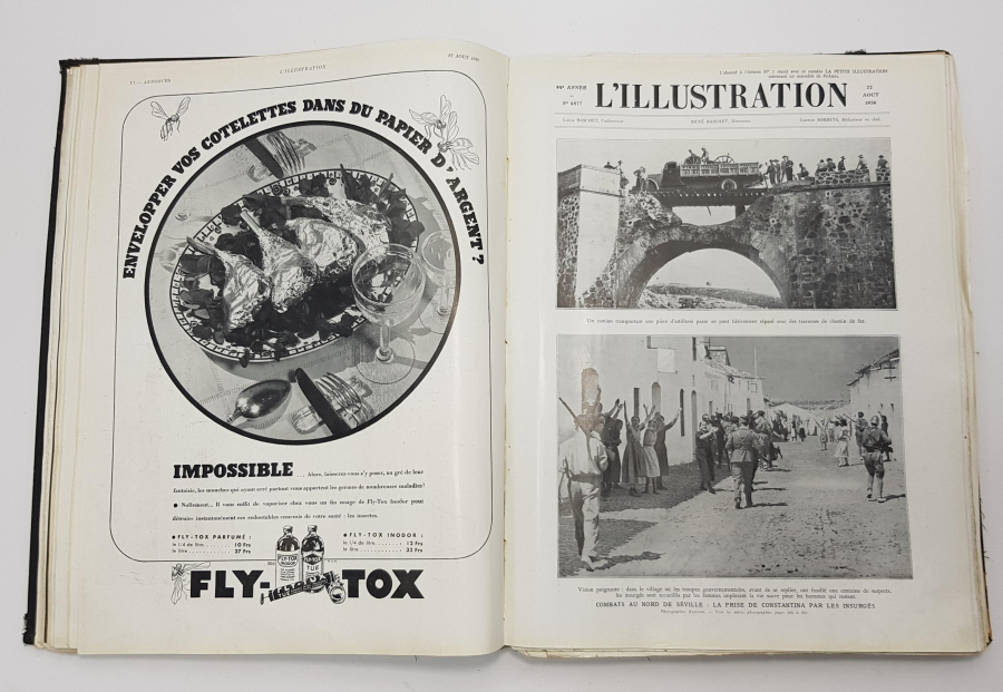 2. DÜNYA SAVAŞI GÖRSELLİ 1936 YILI CİLDİNDE L'ILLUSTRATION DERGİLERİ