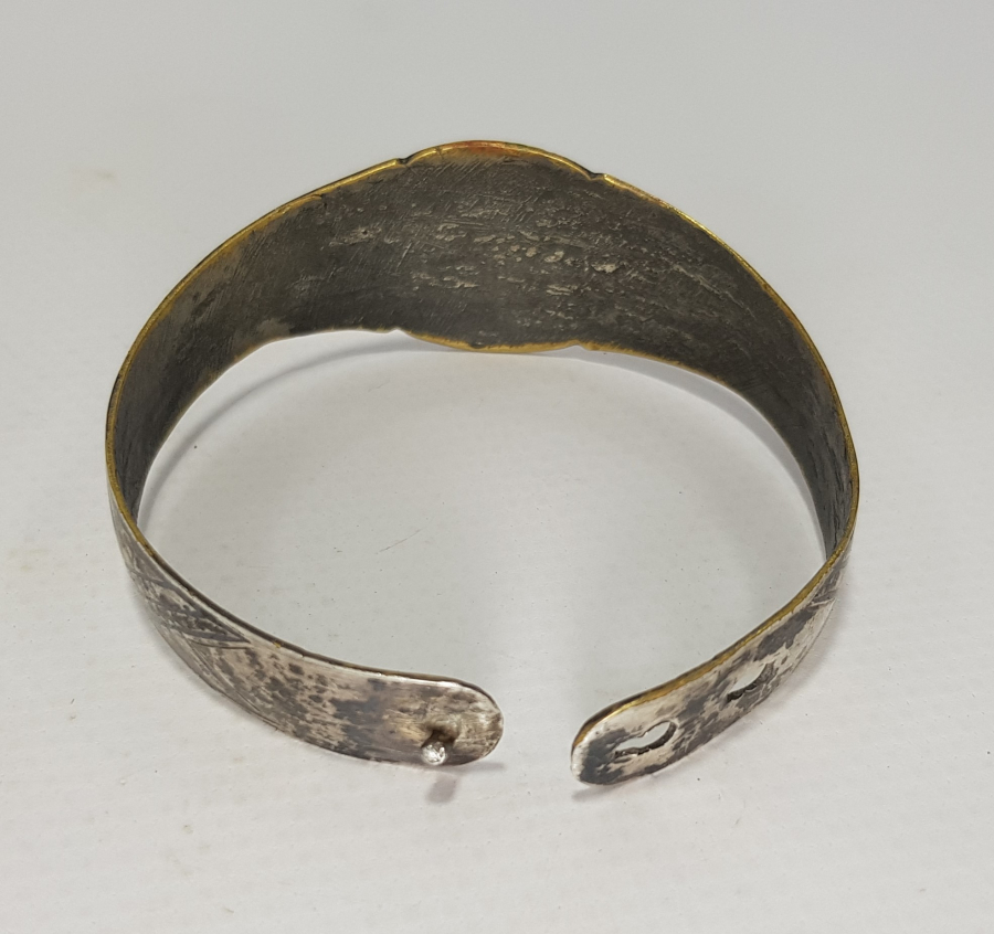 OSMANLI DÖNEMİ K İNİSİYALLİ RUM İŞİ GÜMÜŞ BİLEKLİK