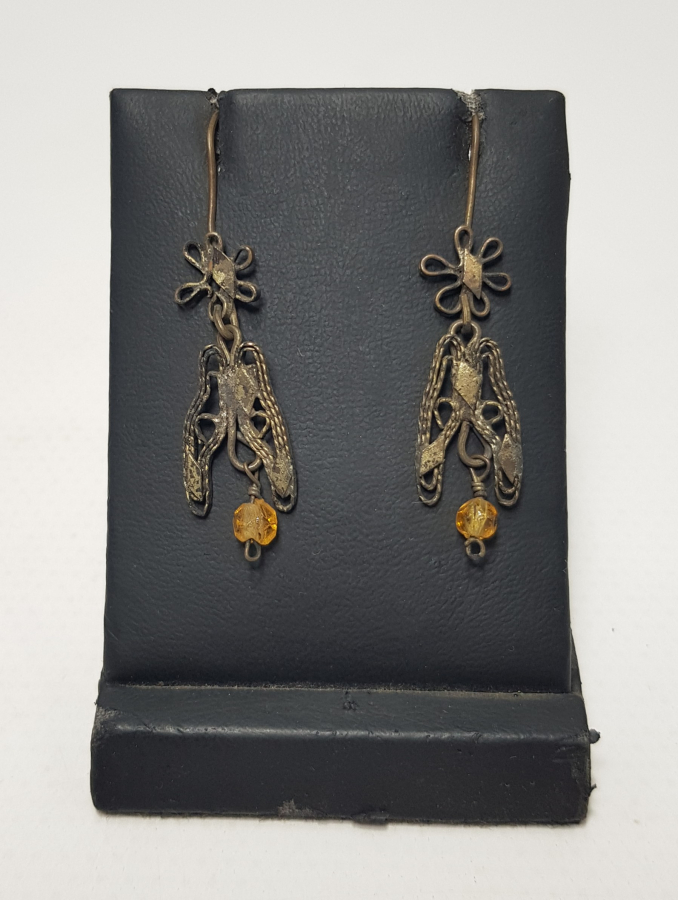 CUMHURİYET İLK DÖNEM BİR ÇİFT GÜMÜŞ KÜPE 