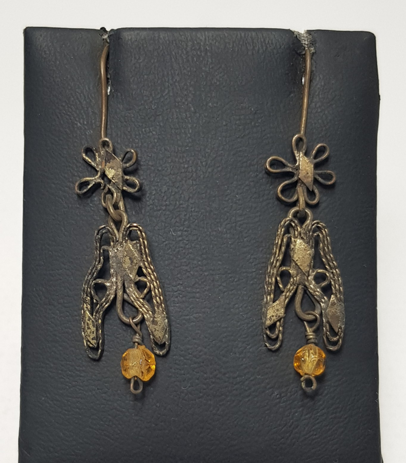 CUMHURİYET İLK DÖNEM BİR ÇİFT GÜMÜŞ KÜPE 