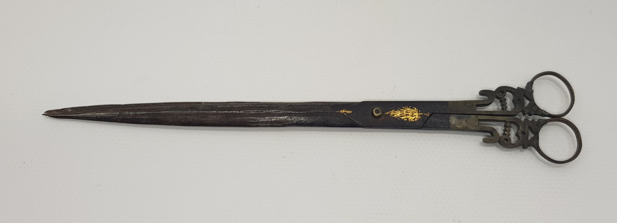 ALTIN KAKMA İŞLEMELİ VE OSMANLICA YAZILI HATTAT MAKASI