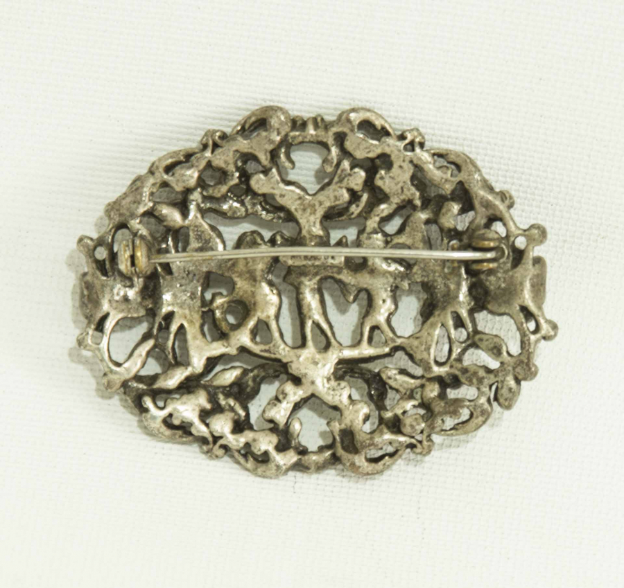 DAMGALI GÜMÜŞ KAPLAMA BROŞ