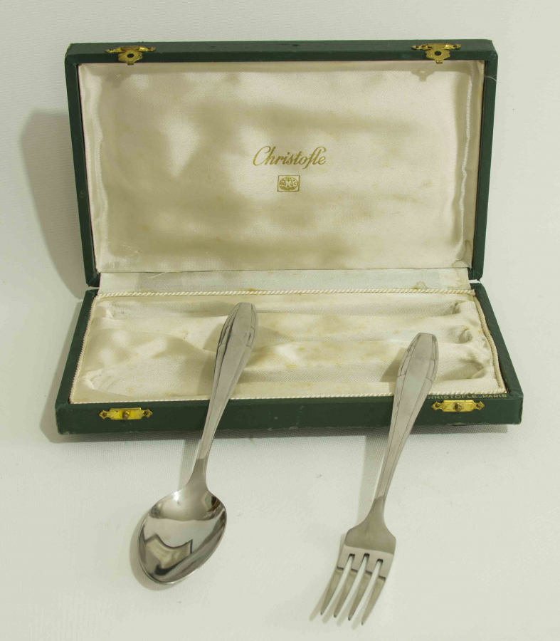 CHRISTOFLE APOLLONOX DAMGALI KUTUSUNDA ÇATAL KAŞIK SERVİS SETİ 