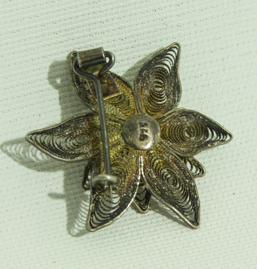 TELKARİ İŞÇİLİKLİ GÜMÜŞ BROŞ