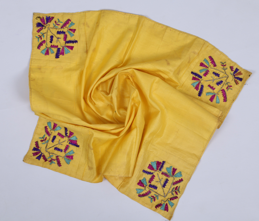 OSMANLI DÖNEMİ 4 KÖŞESİ İŞLEMELİ DAMAT MENDİLİ