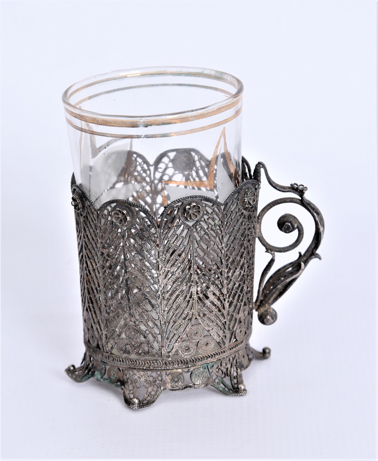 OSMANLI DÖNEMİ TELKARİ GÜMÜŞ ISTAKA VE BARDAĞI 