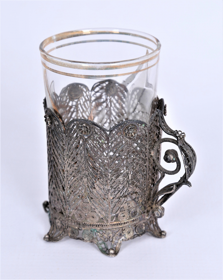 OSMANLI DÖNEMİ TELKARİ GÜMÜŞ ISTAKA VE BARDAĞI 