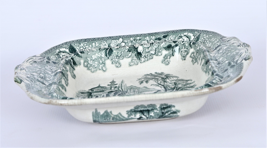 OSMANLI DÖNEMİ BOSPHORUS MARKA İSTANBUL TEMALI PORSELEN SALATA TABAĞI 