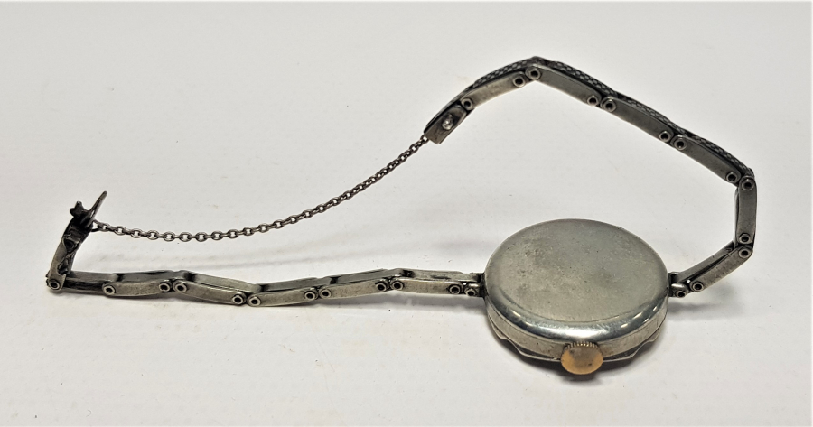 1900'LERDEN SAVATLI GÜMÜŞ BAYAN KOL SAATİ 