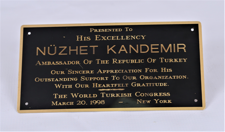 1998 WASHINGTON BÜYÜKELÇİSİ NÜZHET KANDEMİR TABELA 