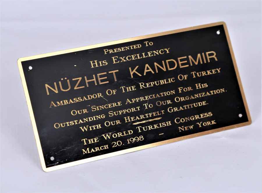 1998 WASHINGTON BÜYÜKELÇİSİ NÜZHET KANDEMİR TABELA 