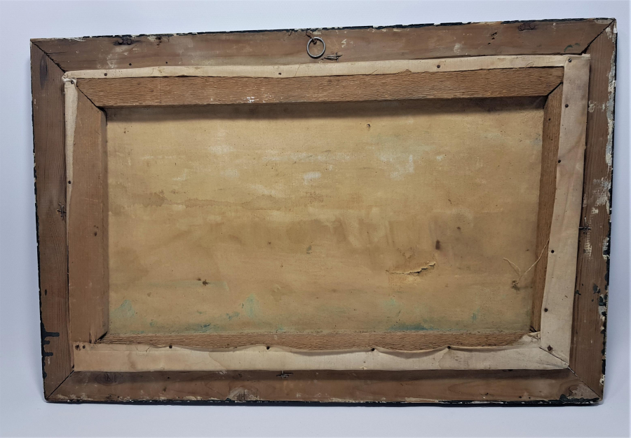 DENİZDE TÜRK BAYRAKLI GEMİ TEMALI YAĞLI BOYA RESİM 