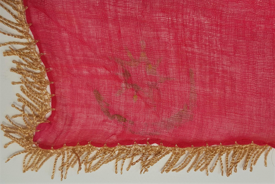 DÖRT KÖŞESİ YALDIZLI OSMANLI BAYRAĞI BASKILI SANCAK TİPİ İPEK PANO 