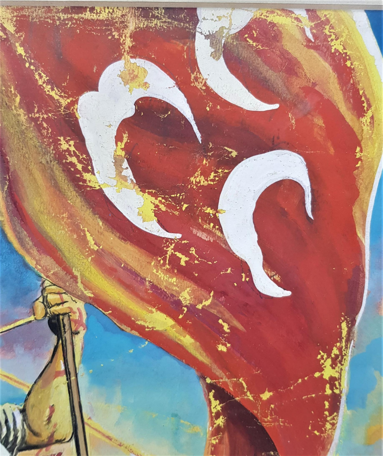 İSTANBUL'UN FETHİ VE SURLARA BAYRAK DİKEN ULUBATLI HASAN TEMALI YAĞLI BOYA RESİM 