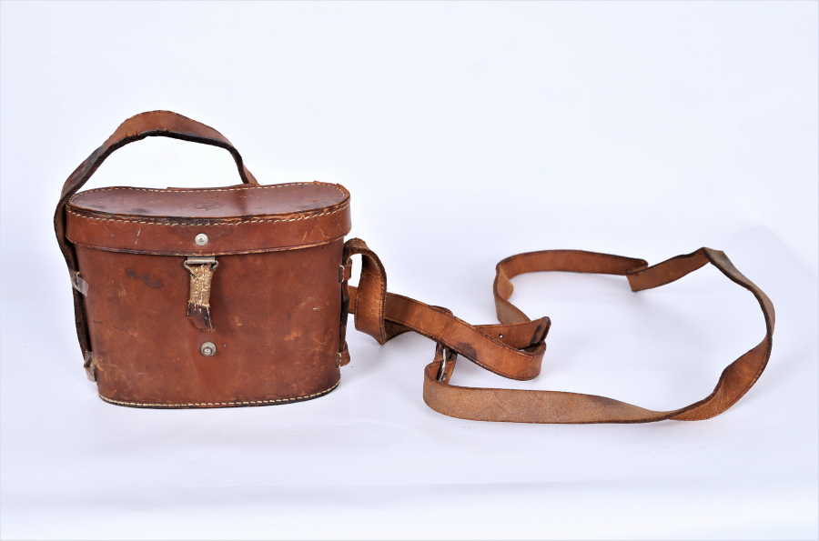 OSMANLICA YAZILI DERİ DÜRBÜN KABI 