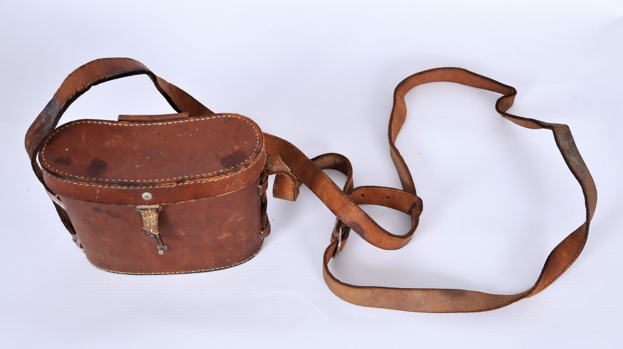 OSMANLICA YAZILI DERİ DÜRBÜN KABI 