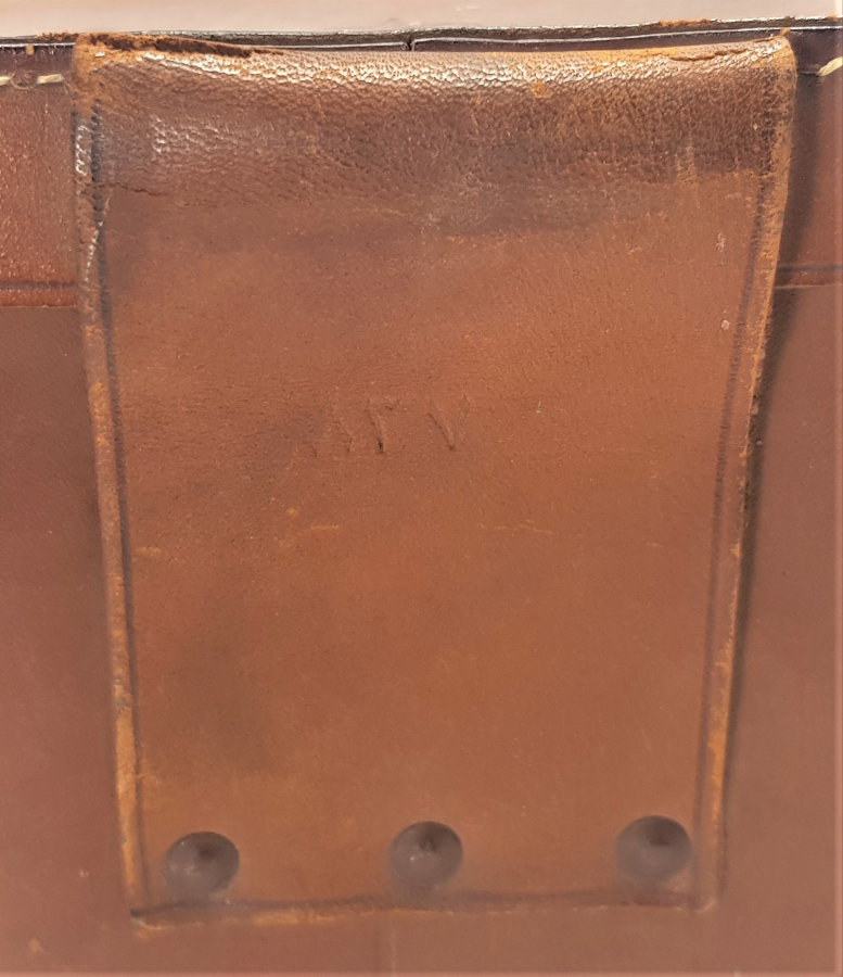 OSMANLICA YAZILI DERİ DÜRBÜN KABI 