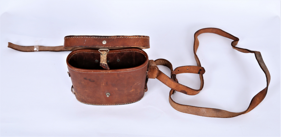 OSMANLICA YAZILI DERİ DÜRBÜN KABI 