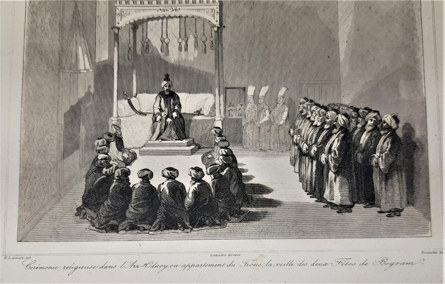 SARAYDA BAYRAM KUTLAMASI TEMALI OSMANLI GRAVÜR