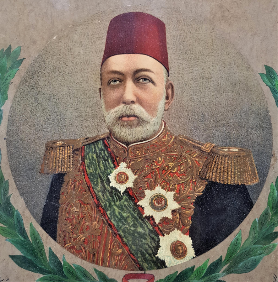 SULTAN MEHMED REŞAD HAN GÖRSELLİ OSMANLICA YAZILI MEŞRUTİYET TEMALI PANO