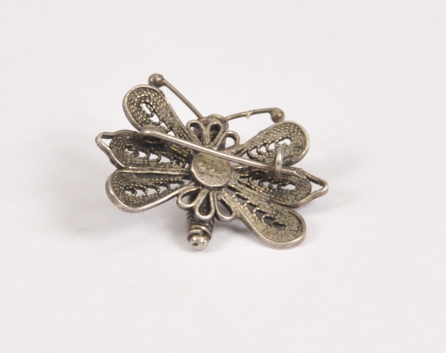 KELEBEK FORMLU TELKARİ GÜMÜŞ BROŞ