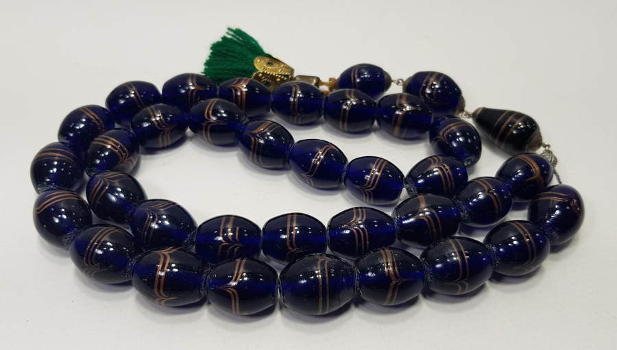 KOBALT MAVİ CAM TESBİH