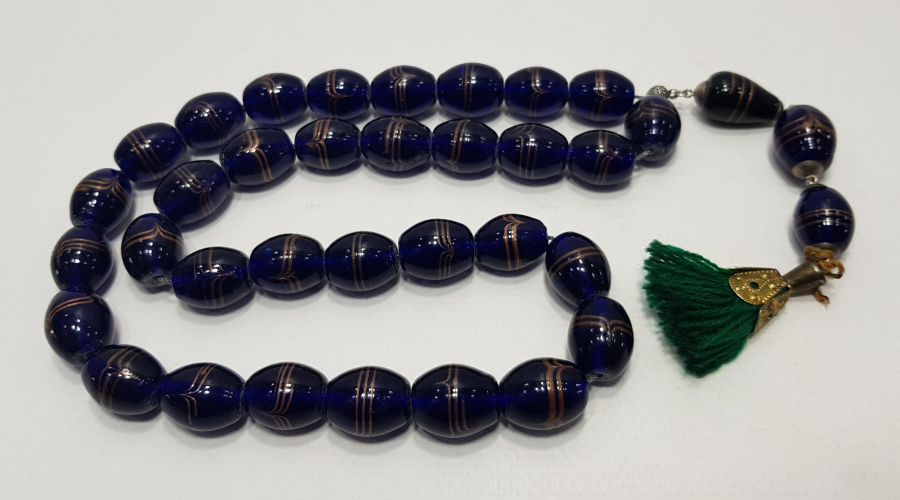 KOBALT MAVİ CAM TESBİH