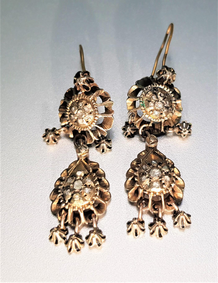 OSMANLI DÖNEMİ BİR ÇİFT ELMAS KÜPE