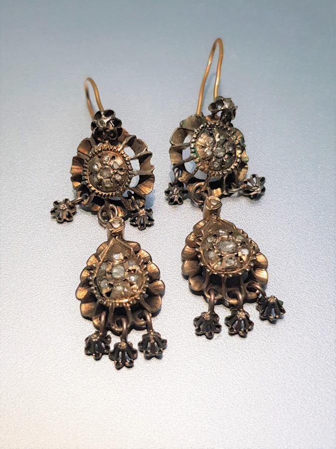 OSMANLI DÖNEMİ BİR ÇİFT ELMAS KÜPE