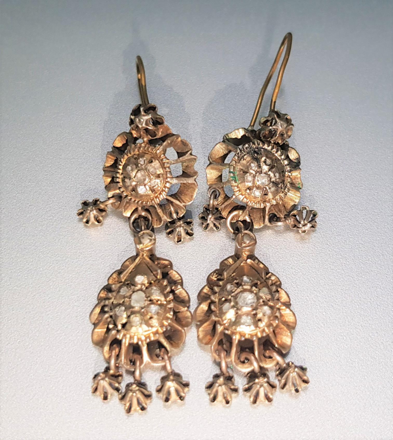 OSMANLI DÖNEMİ BİR ÇİFT ELMAS KÜPE