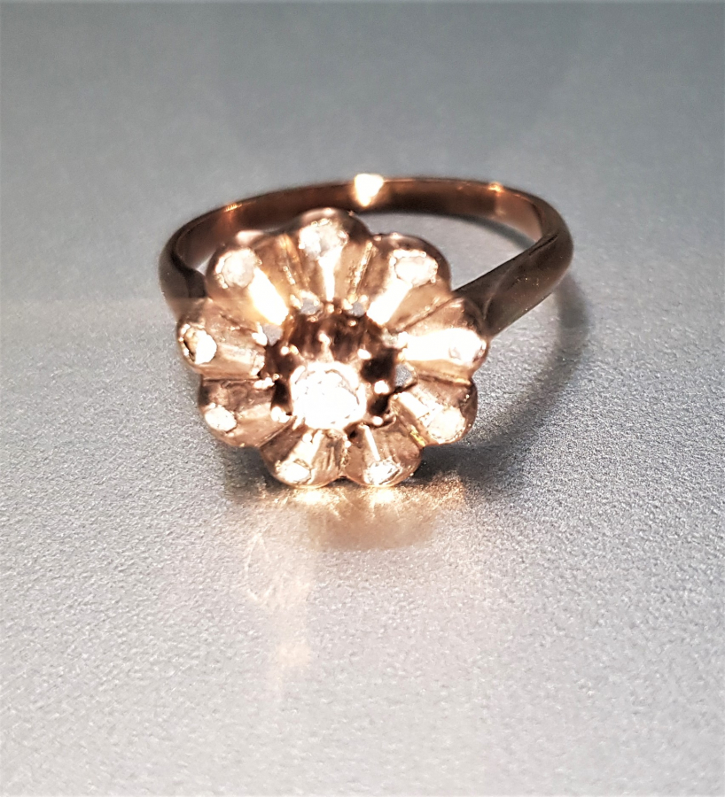 OSMANLI DÖNEMİ GÜL MODELİ ELMAS YÜZÜK 